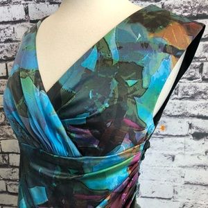 Suzi Chin for Maggy Boutique Dresses - Suzi Chin Silk Teal Colorful Sexy Sheath Dress Suzi Chin for Maggy Boutique Dresses - Suzi Chin Silk Teal Colorful Sexy Sheath Dress